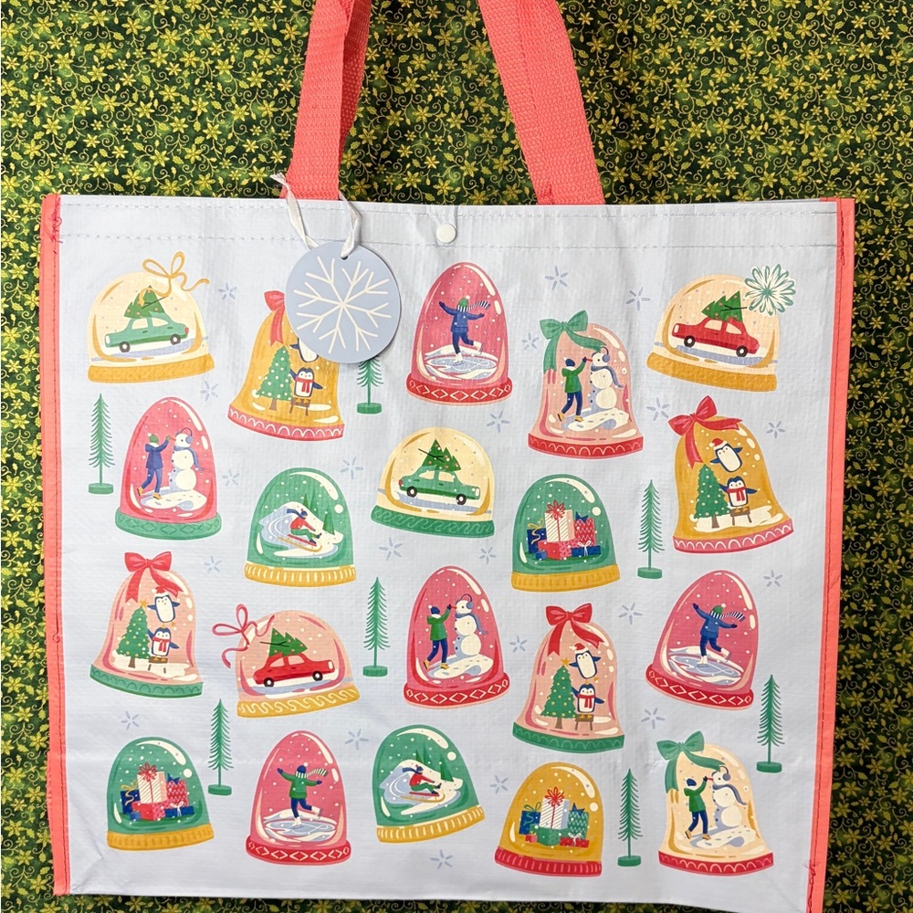 T.J.Maxx Festive Reusable Tote Bag with Red and Green Accents - Picture 6 of 6